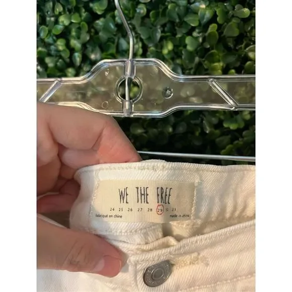 Free People Ankle Fray White Jeans Size 29 - Picture 3 of 5